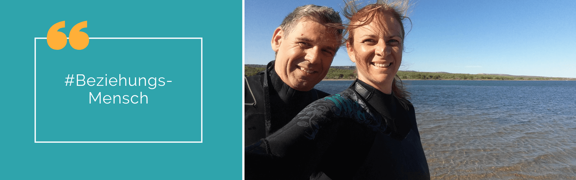 Claudia Goetz Beziehungsmensch Fred und Claudia in Südfrankreich beim Windsurfen