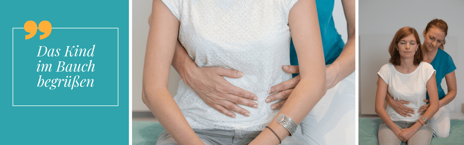 Das Kind im Bauch begruessen